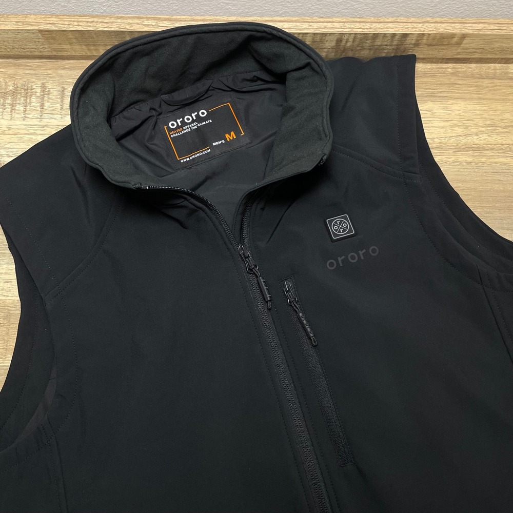 Ororo Mens Heated Softshell Vest Black Size Medium No Battery Included Full Zip